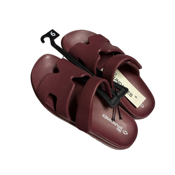 No Boundaries Wine Adjustable Slide Sandals - Picture 7 of 7